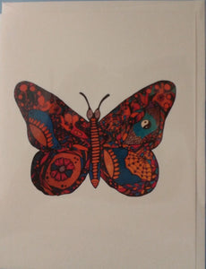Handmade Zen Mind Artwork Blank Greeting Card - Butterfly - Kimberly Fagan