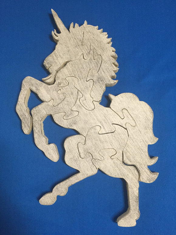 Handcrafted Wooden Unicorn Puzzle that you can color - Turkey Duster Game Call