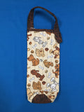 Quilted Wine Bag - Puppies & Bones made by Brenneman's Quilt & Sew