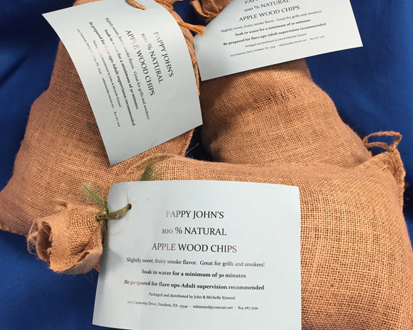 Pappy John's  100% Natural  Apple Wood Chips - Great for Grills and Smokers!!