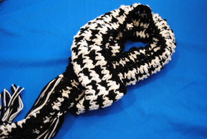 Hand Crafted Scarf in Black & White - Stephanie Randall