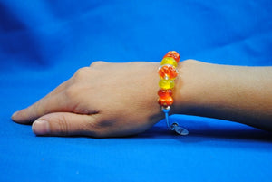 Joy Beadz Bracelet In Orange & Yellow